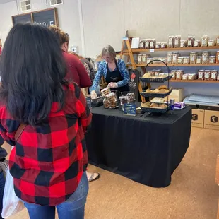 Waiting in line for goodies :)