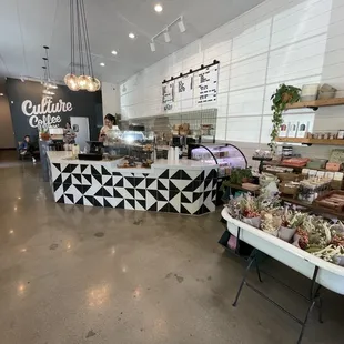 the interior of a coffee shop