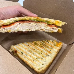 Three cheese turkey pesto