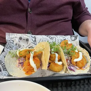 Bang bang shrimp tacos