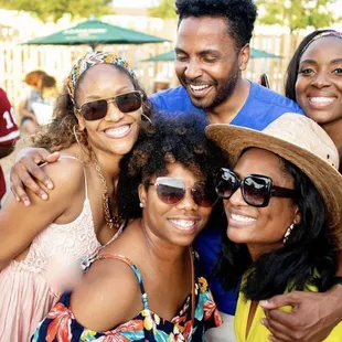 a group of people posing for a picture