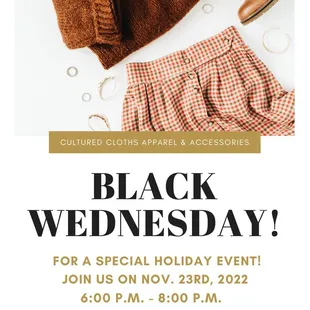 Black Wednesday Special Event 11/23 6P-8P Edmond Location