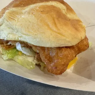 Atlantic cod fish sandwich.