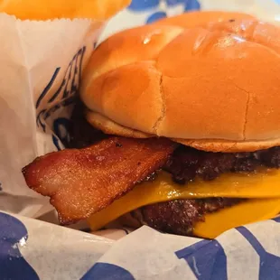 Double cheese with bacon