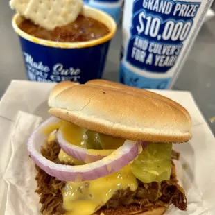 Beef Pot Roast Sandwich w/side of Chili