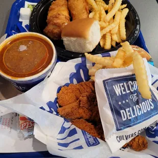 Buffalo chicken tenders meal and Cod meal