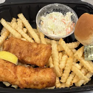 Two-Piece North Atlantic Cod Dinner with Coleslaw, Fries &amp; Dinner Roll