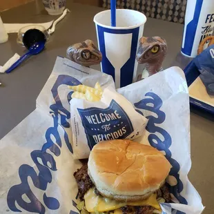 Bob the Raptor says, "Butterburger Prey!!!! RRROOAARR!!!"