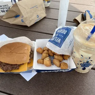 Butterburger, cheese curds, root beer float