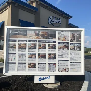 Menu at the brand new drive thru!