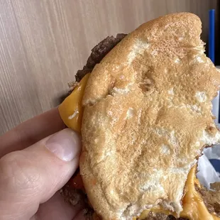 Hair on the burger
