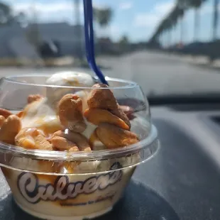 Caramel cashew flavor of the day. Wonderful.