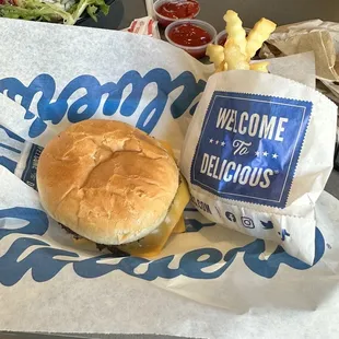 Double cheese butter burger.