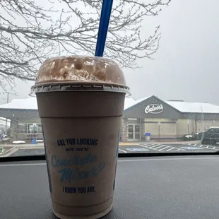 Chocolate concrete mixer with Reese cups