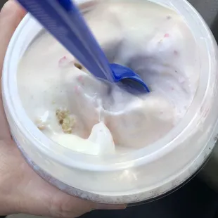 Strawberry cheesecake concrete