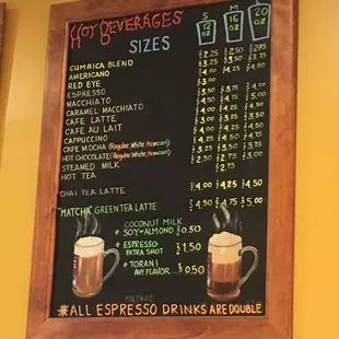 Menu as of 2.13.2019