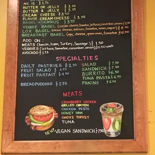 Menu as of 2.13.2019
