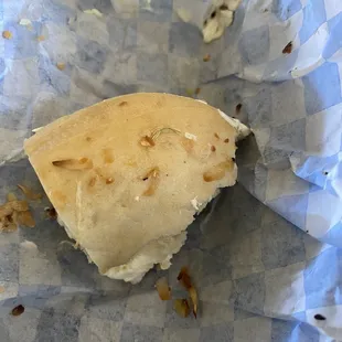 Already eaten onion bagel