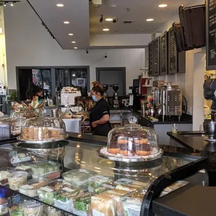 a view of a counter with a variety of food items
