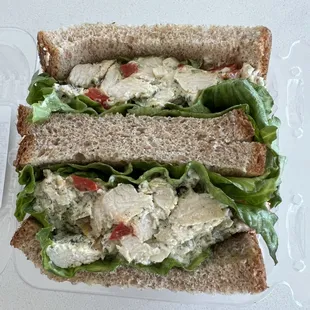 Nice addition of red bell pepper and raisins make this sandwich different!