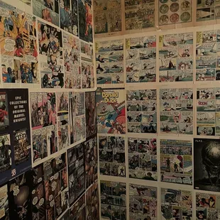 Wallpaper in ladies restroom