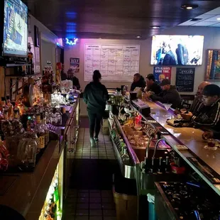 Nice and clean, fully stocked bar