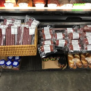 a variety of meat products