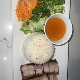pork belly serving x 2 with rice