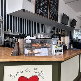 a heart drawn on the counter
