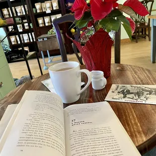 an open book on a table