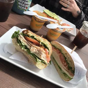 Embarcadero sando &amp; tomato cucumber cream cheese bagel