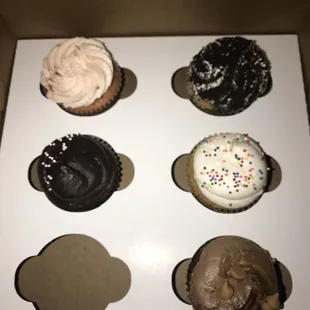 Strawberry, chocolate, cookies and cream, birthday cake and peanut butter