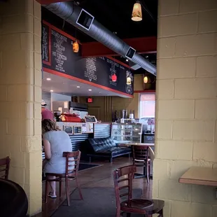 the interior of a coffee shop