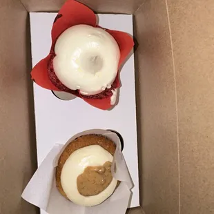 Red Velvet Cupcake With Cream Cheese Frosting and Butter Biscotto Crunch