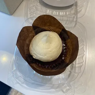 Flourless Chocolate Cupcake With Cream Cheese Frosting.