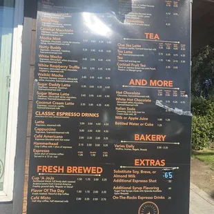 Current menu as of October &apos;21