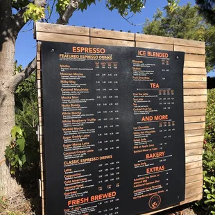 Drive thru menu