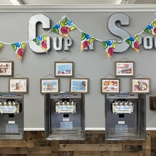  display of ice cream machines