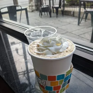  cup of coffee with whipped cream
