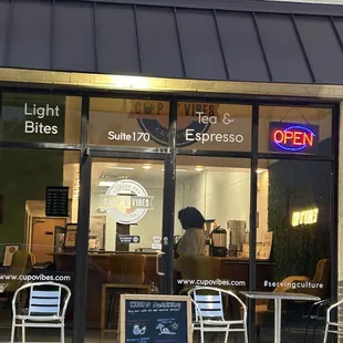  outside of a coffee shop