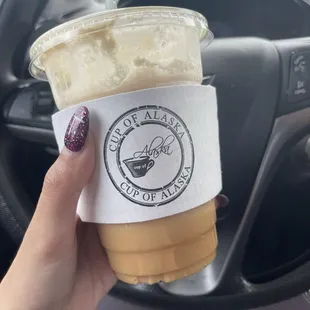 A caramel frappe