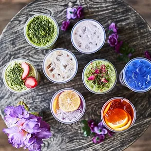 Wide Selection Of Organic Drinks (Matcha, Fruit Tea, Lemonade, Milk Tea, Coffee, Brown Sugar and more!)