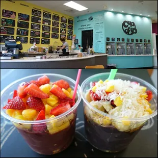 View of the inside and Acai Power Bowls