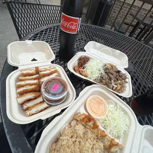 Chicken katsu &amp; beef bulgogi