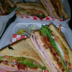 Triple Decker Club sandwiches