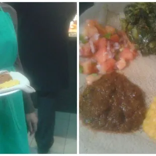 Now serving Ethiopian food too!  The Veggie Platter is a popular treat