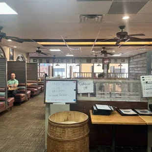 interior, sushi and sashimi
