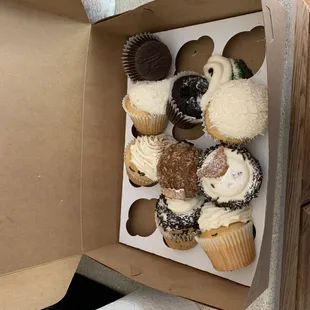a box of cupcakes