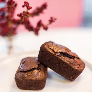 two brownies on a plate