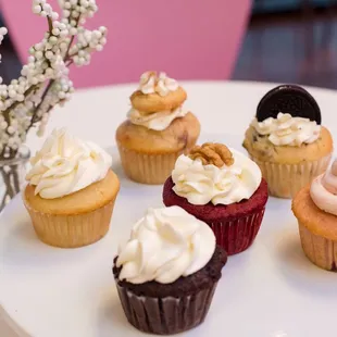 a variety of cupcakes